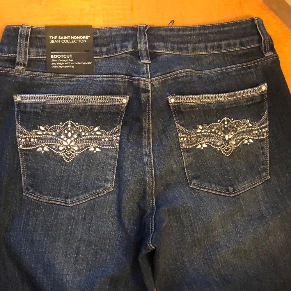 WHBM Bedazzled Bootcut Jeans